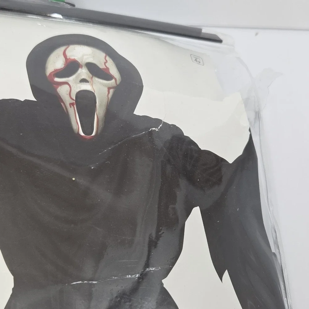 VTG Scream Bleeding Ghost Face Costume‎ Child Lrg 12-14 Halloween No Gloves Wrks